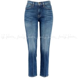 Frame High Pintucked Straight Jeans 23  Boylston